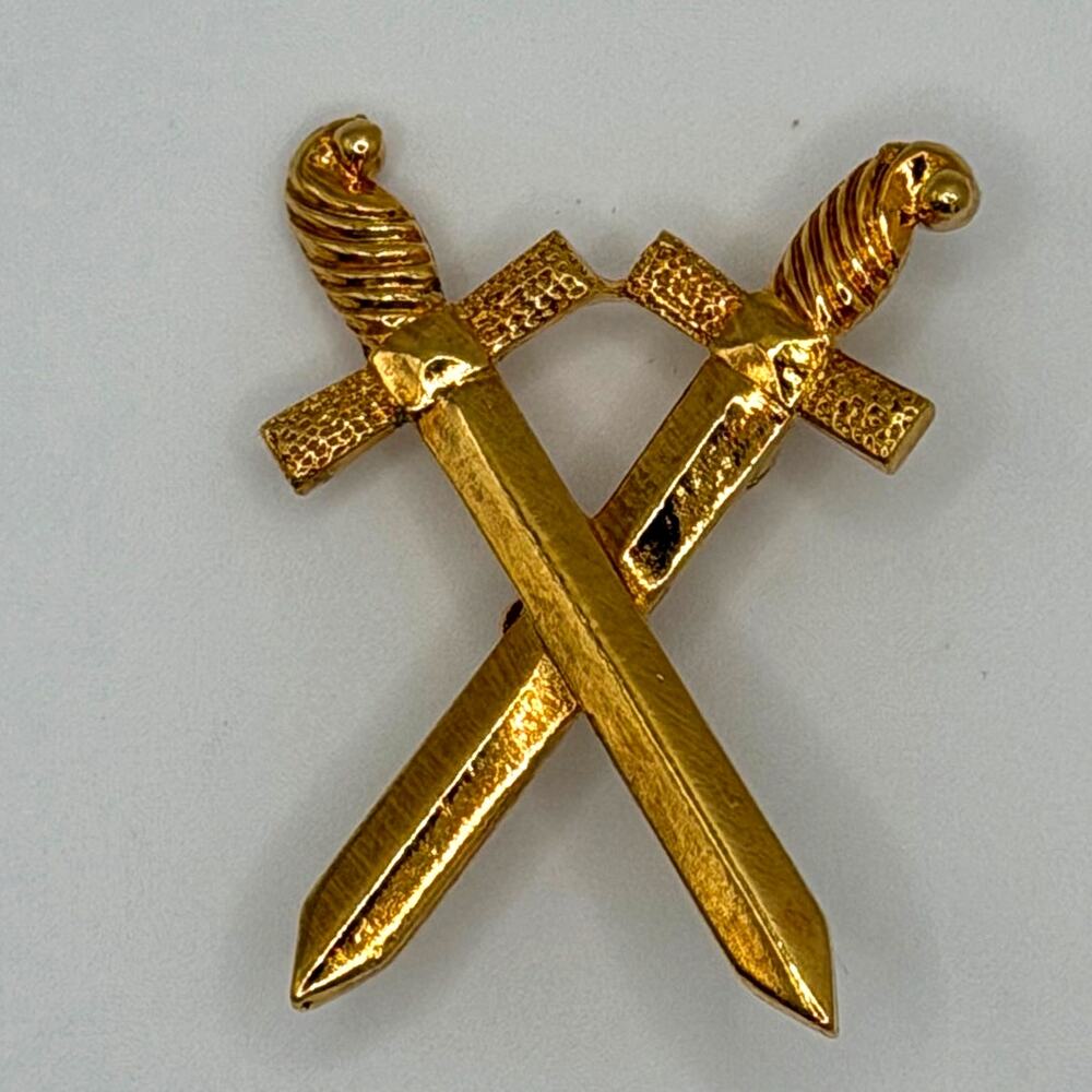 Vintage Swords Brooch – WWII OPA Era, Masonic/Fraternal Symbol